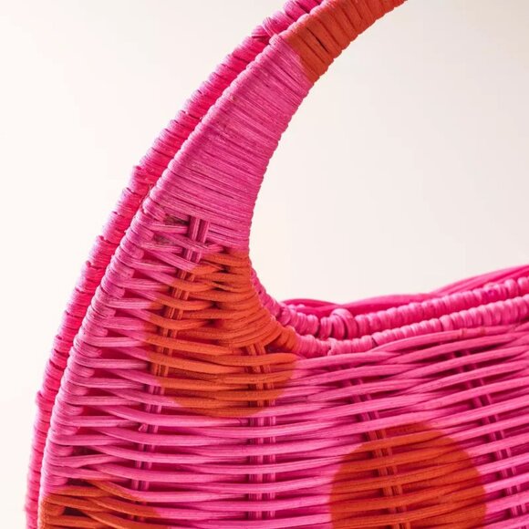 Kate Spade Polka Dot Wicker Crescent Bag - Picture 2 of 11